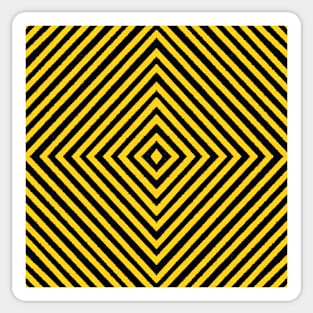 HIGHLY Visible Yellow and Black Line Kaleidoscope pattern (Seamless) 13 Sticker